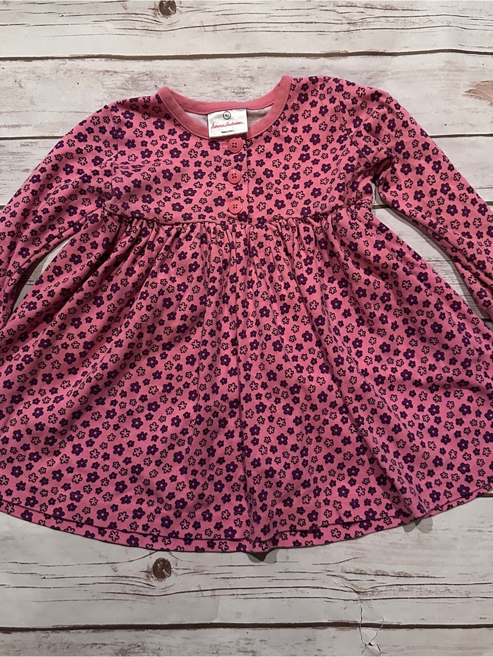 Hanna Andersson pink floral dress fair stains 90